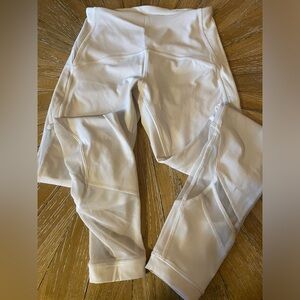 Excellent Lululemon white and sheer pants size 6